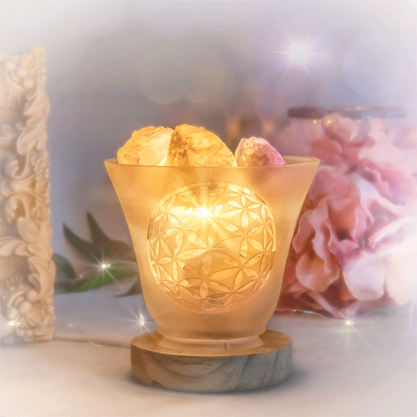Tischlampe »Blume des Lebens« für Edelsteine, LED