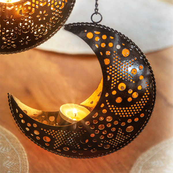 »Mond« orientalischer Teelicht-Hänger