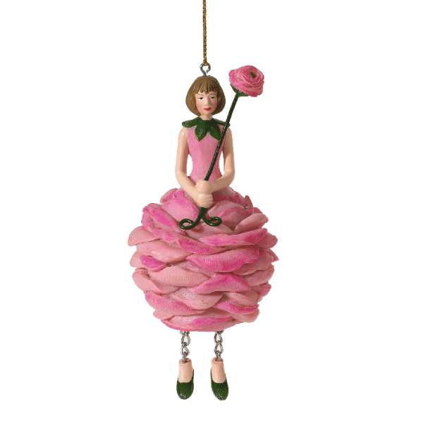 Ranunkelmädchen (rosa), zum Hängen, ca. 12 cm
