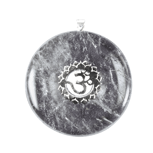 Silberanhänger »Kronenchakra« mit Donut, Bergkristall